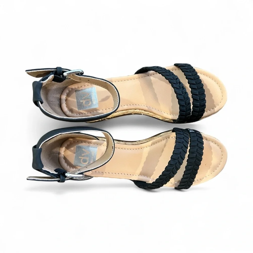 DV by Dolce Vita Biddy Espadrille Wedge Sandal Size 7 New In Box Black